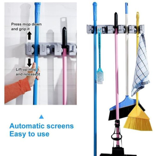 Broom Holder And Garage Organizer For Garden Tools, Wall Organizer 2