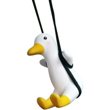 Car Hanging Ornament, Cute Swing Duck On Car Rear View Mirror Pendant