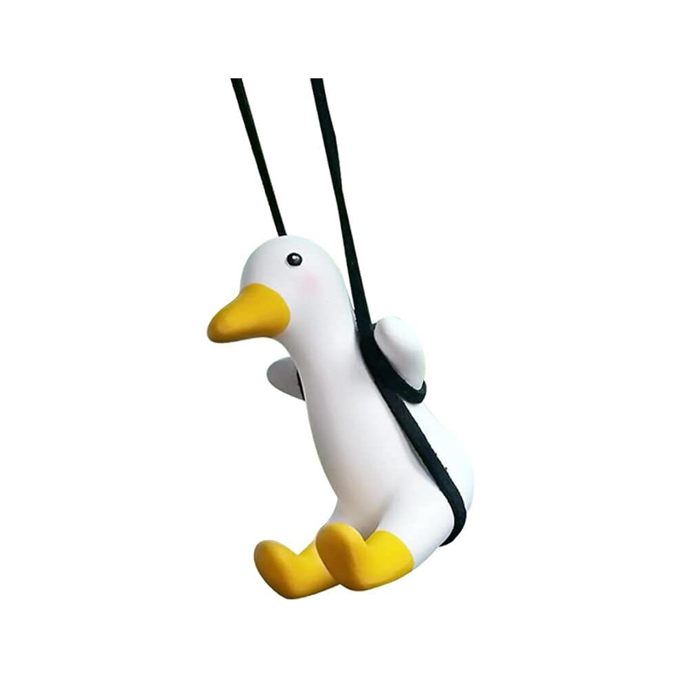 Car Hanging Ornament, Cute Swing Duck On Car Rear View Mirror Pendant 9379360740101