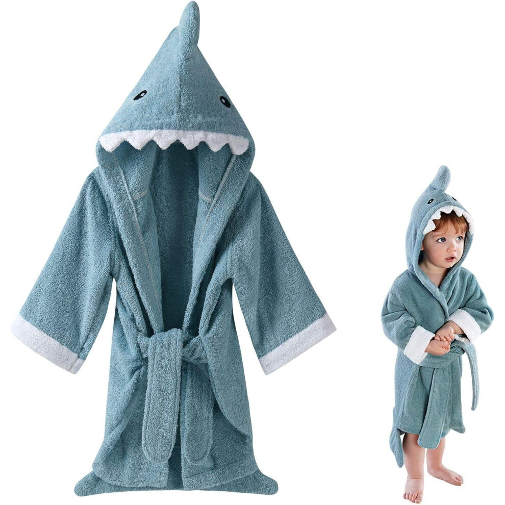 Hooded Bathrobe For Baby Toddlers, Hooded Bathrobe, Cute Hooded Towel Blue Yohou