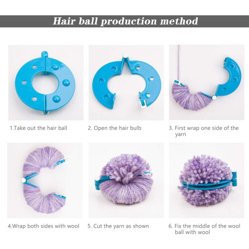 8Pcs Pompom Making Kit 4 Sizes Pom Pom Making Kit Fluffy Ball Making Kit 2