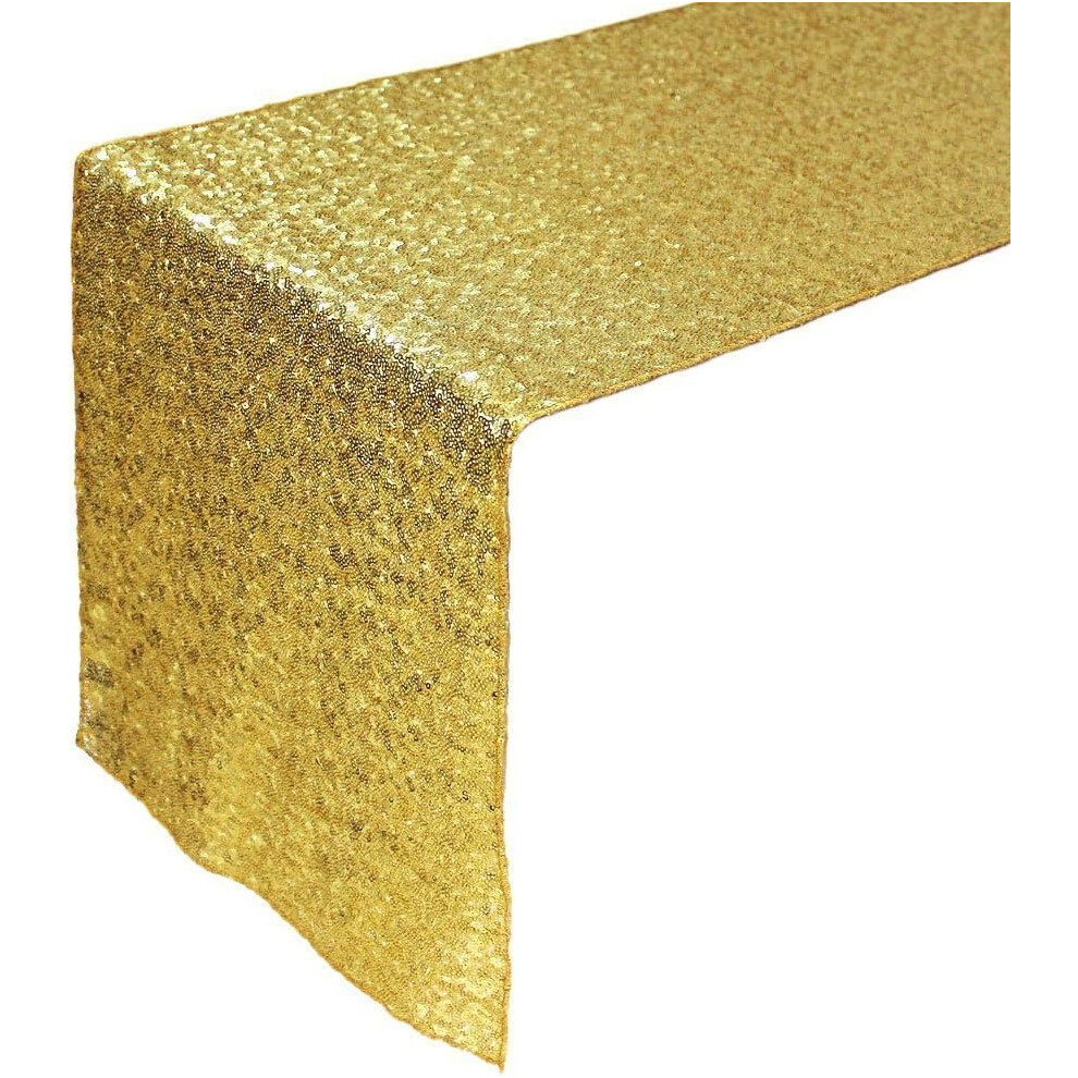 3 x 275cm Beautiful Sparkle Party Fabric Sequin Table Runner Cloth Tablecloths for Wedding Party Decorations - Gold-image-OPC-PFCMG2J-NEW