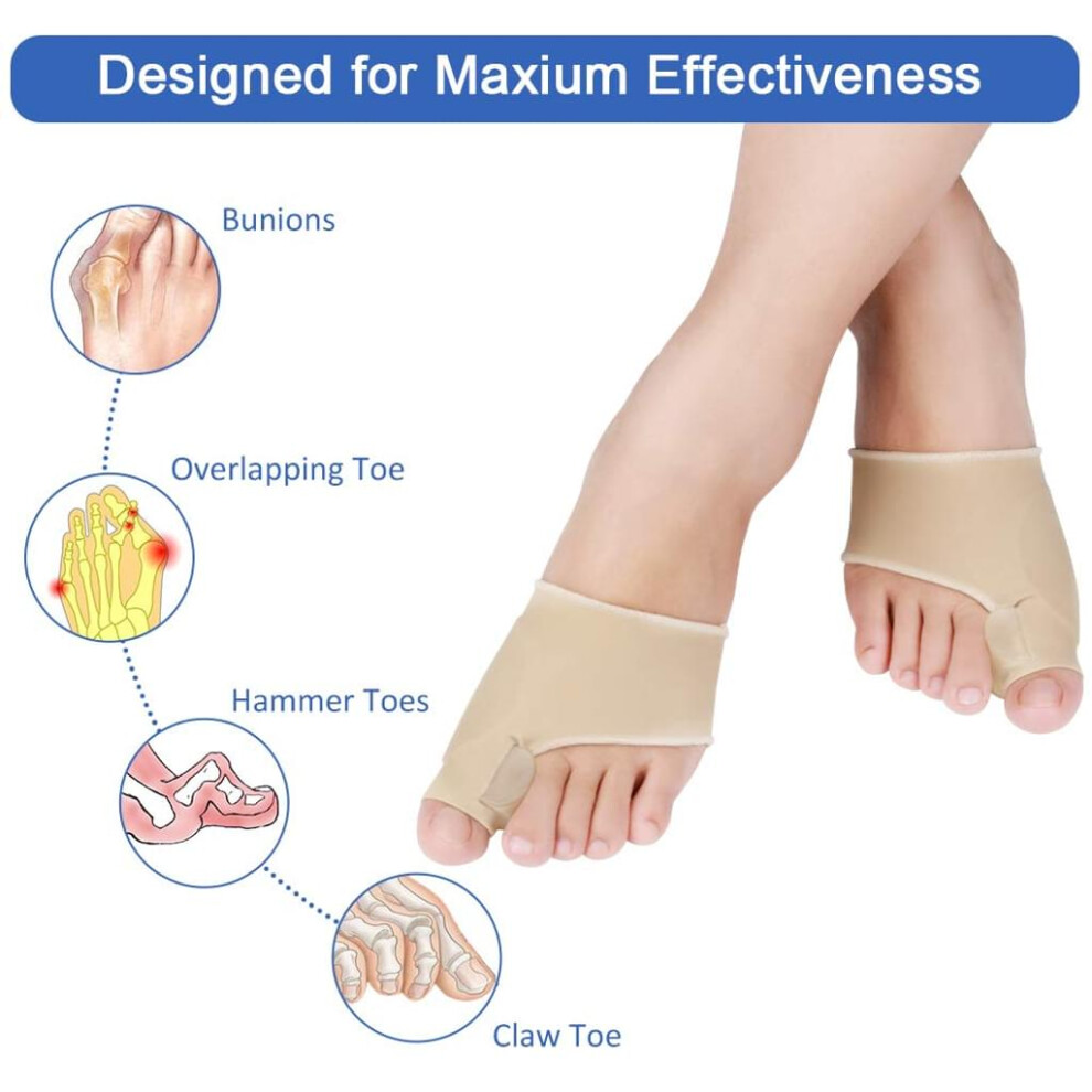 Yohou Toe Spreader Big Toe Correction Socks Bunion Sleeve Corrector Ball Protector Size L