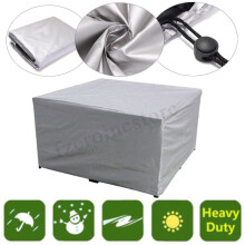Furniture Cover - Outdoor Patio Furniture Cover - Square Patio Dining Table And Chairs Set Cover,213*132*74cm,Sliver