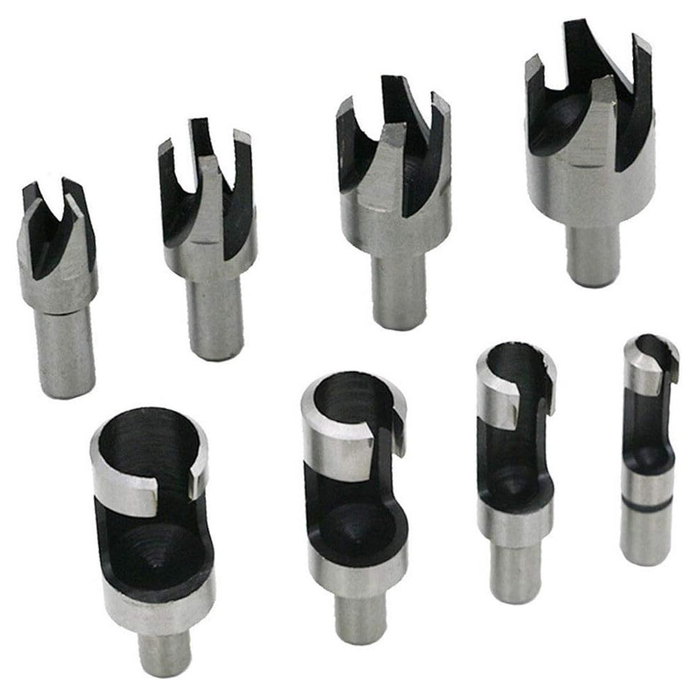 8Pcs Wood Plug Cutter Wood Cutting Tool Wood Plug Cutter Drill Bits 6Mm /10Mm/13Mm/16Mm, With Taper Drill Bits 9379360739266