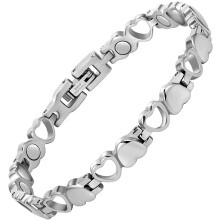 Magnetic Bracelets For Women Titanium Steel Therapy Bracelet ,Silver