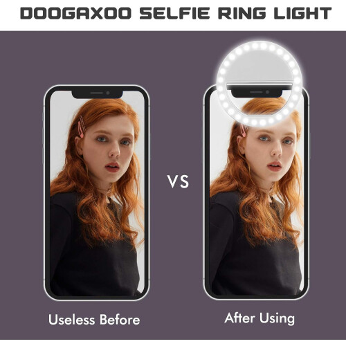 Selfie Ring Light (2 Packs), 3 Light Modes Rechargeable Clip-on Phone Ring Light with 36 LED for iPhone/Laptop/Computer 2