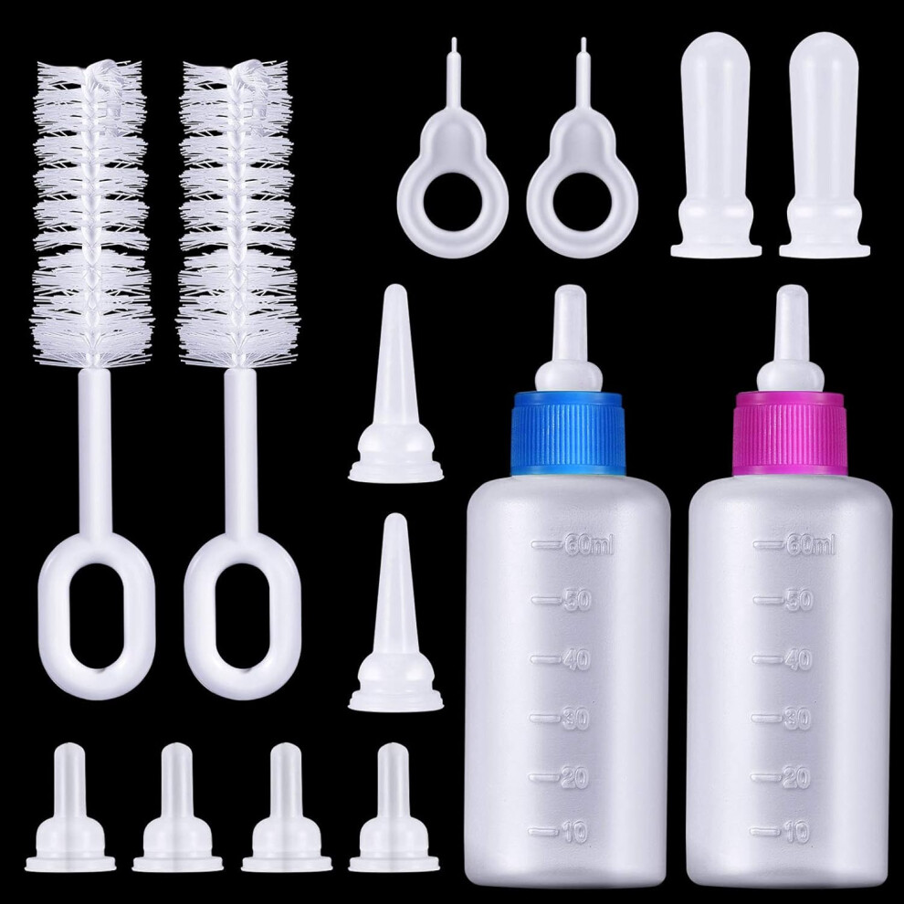 Pet Feeding Bottle Kit,  Puppy Nursing Bottle Kit and Replacement Mini Nipples