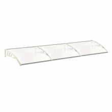 L270*W100*H28 Window Door Awning Canopy with Brackets, White