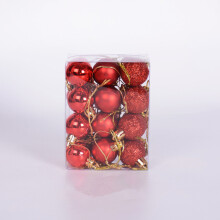 (Red) 24Pcs 3cm Christmas Xmas Tree Balls Party Ornament Baubles Dec.