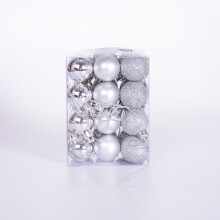 (Silver) 24Pcs 3cm Christmas Xmas Tree Balls Party Ornament Baubles Dec.
