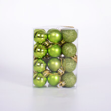 (Green) 24Pcs 3cm Christmas Xmas Tree Balls Party Ornament Baubles Dec.