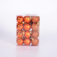 (Orange) 24Pcs 3cm Christmas Xmas Tree Balls Party Ornament Baubles Dec.