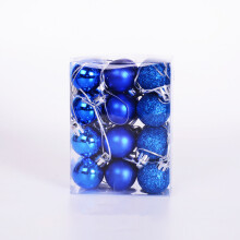 (Blue) 24Pcs 3cm Christmas Xmas Tree Balls Party Ornament Baubles Dec.