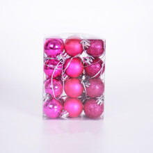 (Rose red) 24Pcs 3cm Christmas Xmas Tree Balls Party Ornament Baubles Dec.
