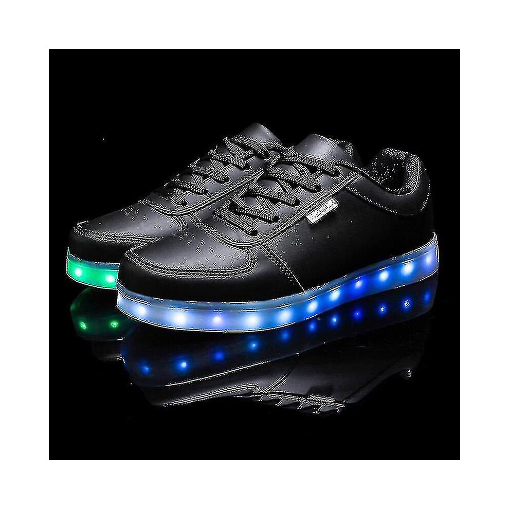 (46) BLACK Led Light Shoes For Men Activity Charging