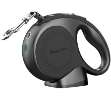 AllPetSolutions Retractable Dog Lead with Rechargeable LED Light - 50KG Grey 5M