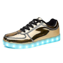 (38) GOLD Led Light Shoes For Men Activity Charging