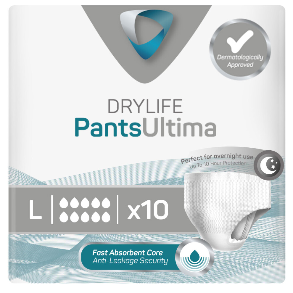 (Large, 1 Pack of 10) Drylife Pants Ultima Incontinence Pull-Ups