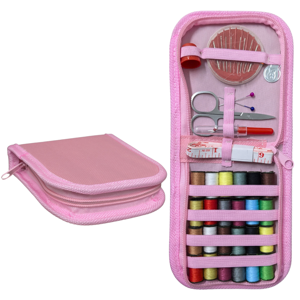 Lnd Gifts Travel Sewing Kit Needle Thread Scissors Pink