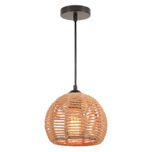Vintage Pendant Light Hemp Rope Ceiling Light Indoor Metal Pendant Lights for Bedroom Living Room Hallway, Black