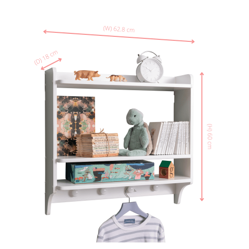 Noa and Nani Hege Double Shelf with Coat Hook in Classic White 1