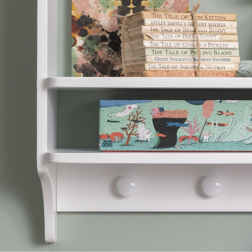 Noa and Nani Hege Double Shelf with Coat Hook in Classic White 2