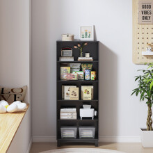 (5-tier, Black) 5/6 Tier Bookcase Shelves Wooden Storage Display Unit Stand