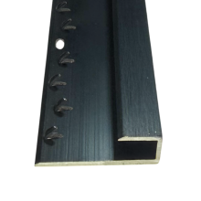 (3ft, Brushed Black) Prestige Square Edge Metal Door Bar Trim 3ft or 9ft