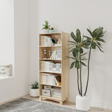 (5-tier, Oak) 5/6 Tier Bookcase Shelves Wooden Storage Display Unit Stand