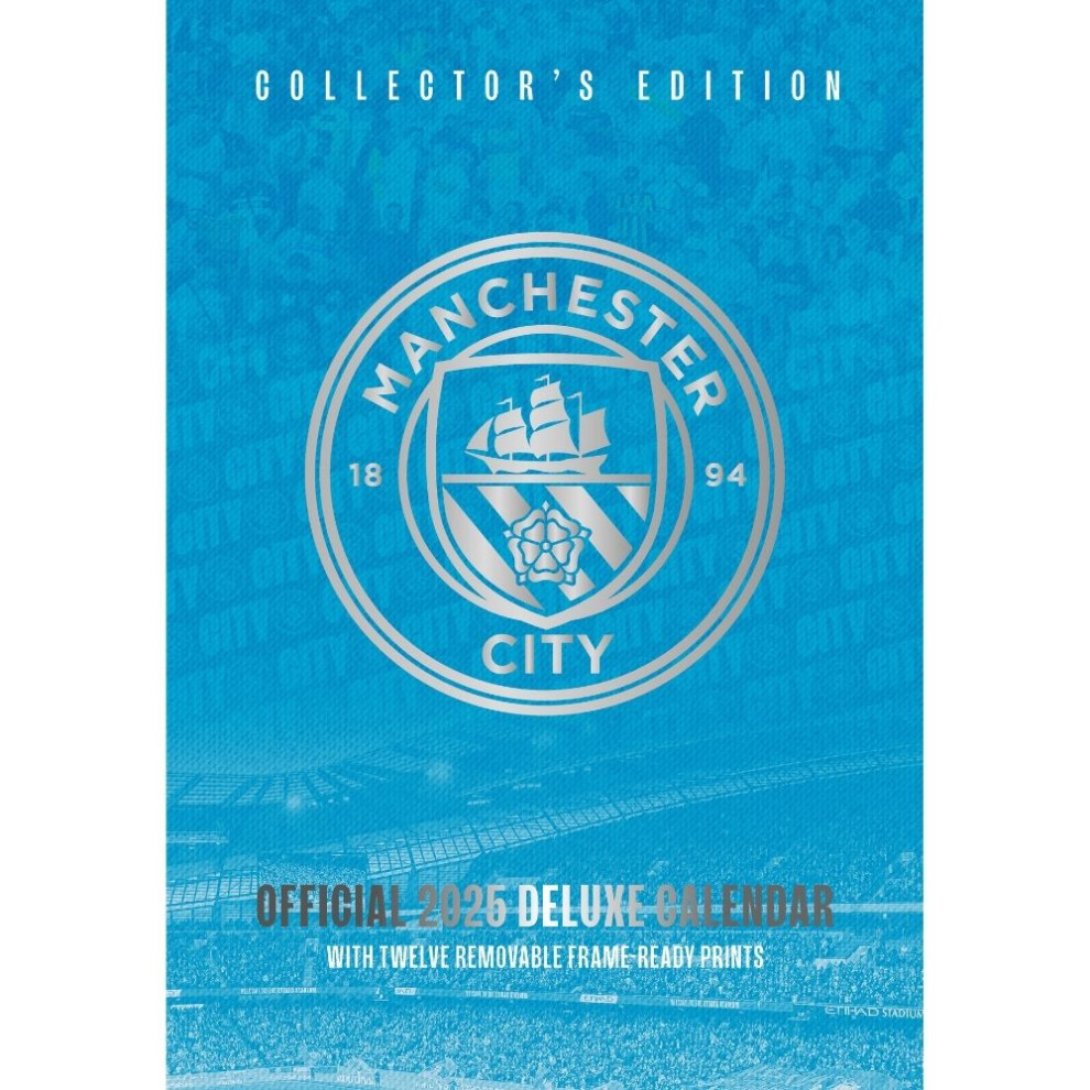 2025 Calendar Manchester City FC A3 Deluxe Calendar Official Product
