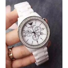 EMPORIO ARMANI AR1456 WOMENS WATCH WHITE STRAP WHITE DIAL WHITE CASE