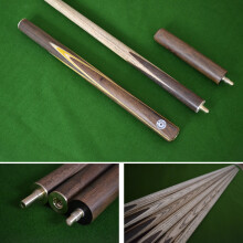 57" Handmade/Hand-Spliced Snooker Cue - Rosewood with Yellow inlays