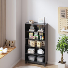 (5-tier Wide, Black) 5/6 Tier Bookcase Shelves Wooden Storage Display Unit Stand