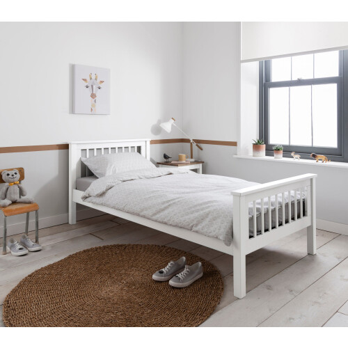 Noa and Nani Hampshire Single Bed Frame in Classic White