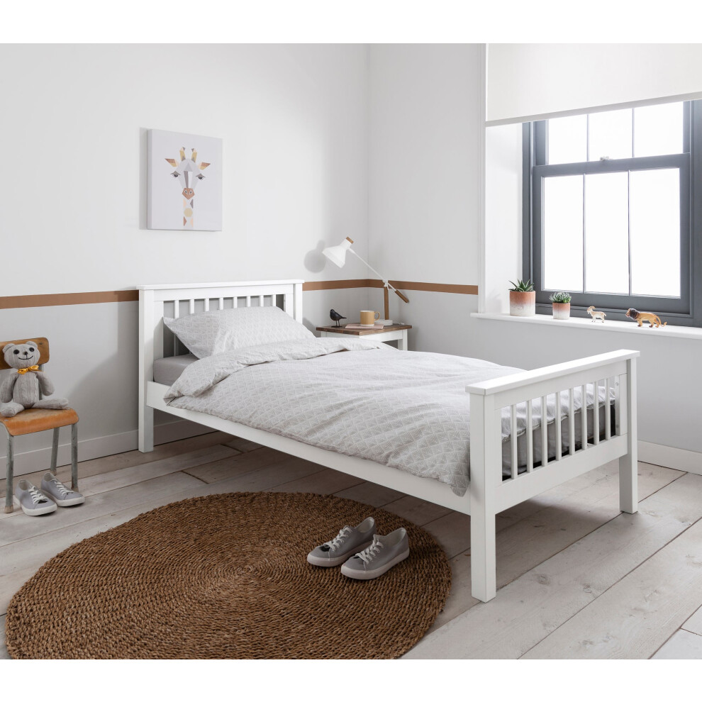 Hampshire Single Bed Frame in Classic White