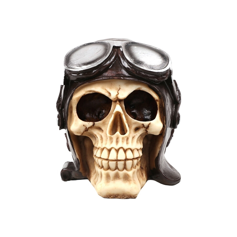 Pilot Skulls Realistic Skeleton Head Statues Collectible Figurines Skull Decorations for Home-image-OPC-PFCMQVV-NEW
