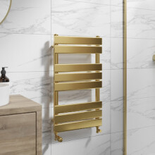 (Brushed Brass, 800 x 450mm) Heatsync Bathroom Heated Towel Rail Radiators Central Heating Radiators