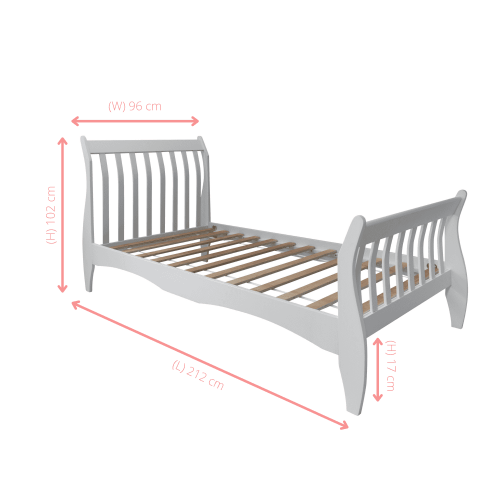 Noa and Nani Astrid Single Bed Sleigh Frame in Classic White 1