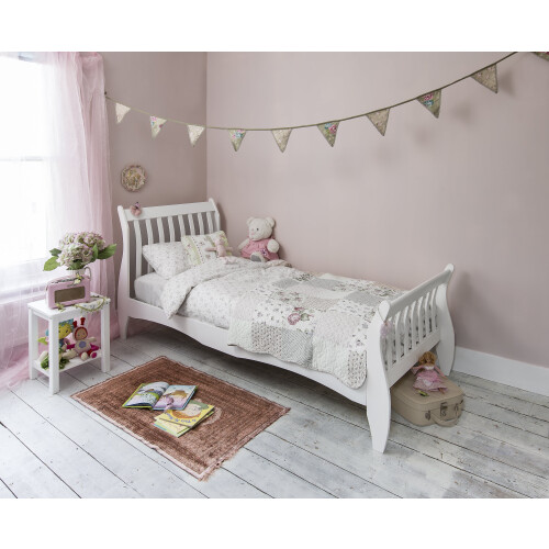 Noa and Nani Astrid Single Bed Sleigh Frame in Classic White 2