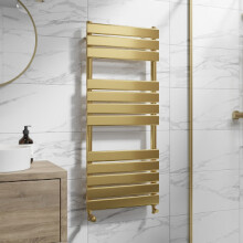 (Brushed Brass, 1200 x 500mm) Heatsync Bathroom Heated Towel Rail Radiators Central Heating Radiators
