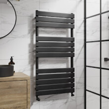 (Black, 1200 x 600mm) Heatsync Bathroom Heated Towel Rail Radiators Central Heating Radiators