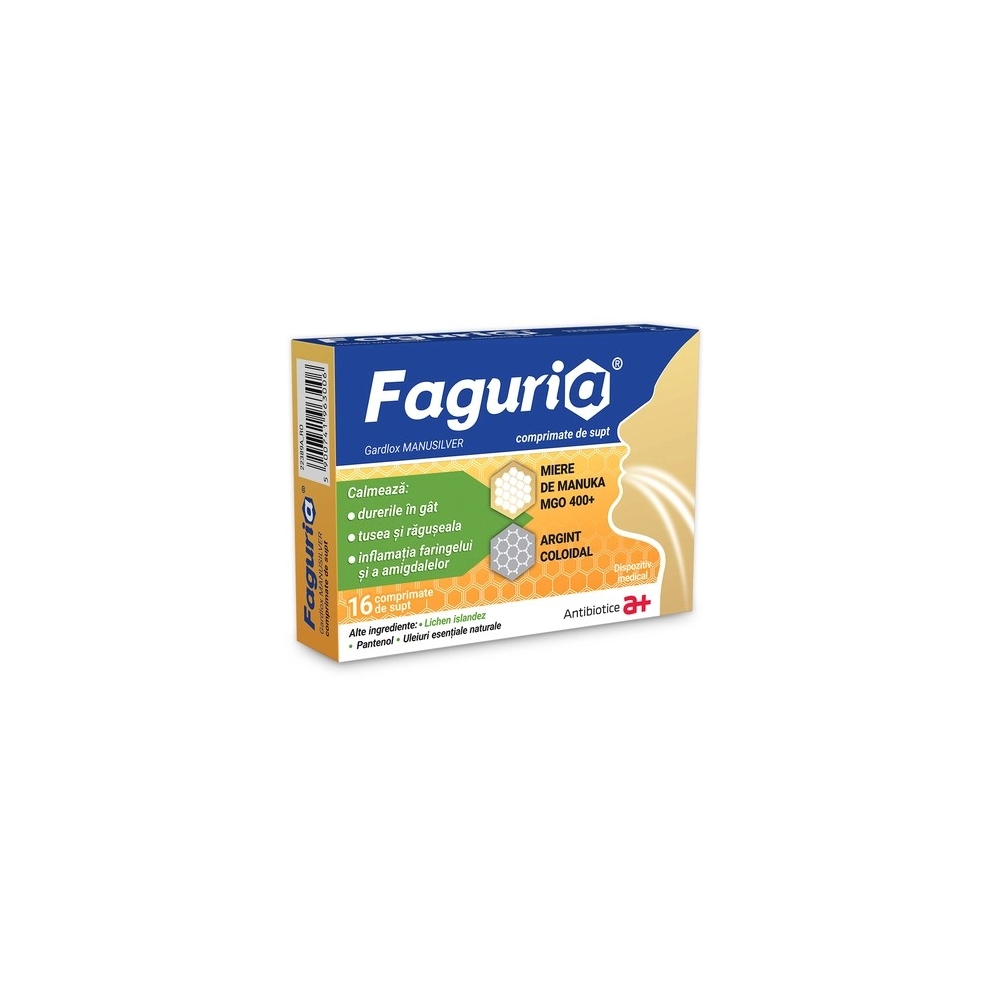 Antibiotice Faguria, 16 Sucking Tbls Tonsillitis, Sore Throat, Hoarseness