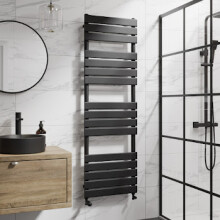 (Black, 1600 x 500mm) Heatsync Bathroom Heated Towel Rail Radiators Central Heating Radiators