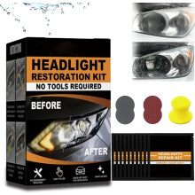 Car Headlight Lens Restoration Kit, Ceramic Headlight Restoration Kit, Automotive Headlight Lens Decontamination and Brightening Repair Kit