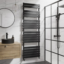(Black, 1800 x 600mm) Heatsync Bathroom Heated Towel Rail Radiators Central Heating Radiators