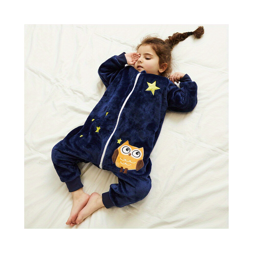 (80) Flannel Baby Spring And Autumn Children's Anti-Kick Quilt, Constant Temperature New One-Piece Sleeping Bag Srj Star