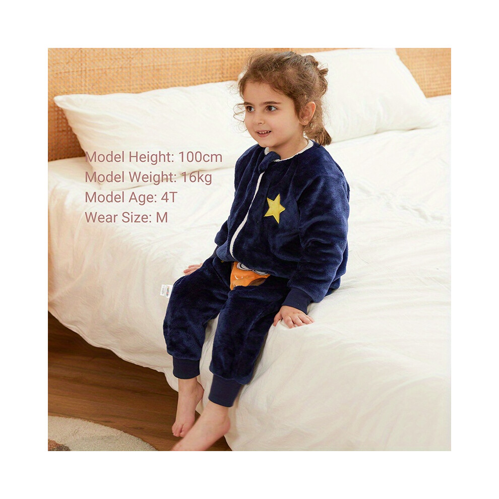 (120) Flannel Baby Spring And Autumn Children's Anti-Kick Quilt, Constant Temperature New One-Piece Sleeping Bag Srj Star