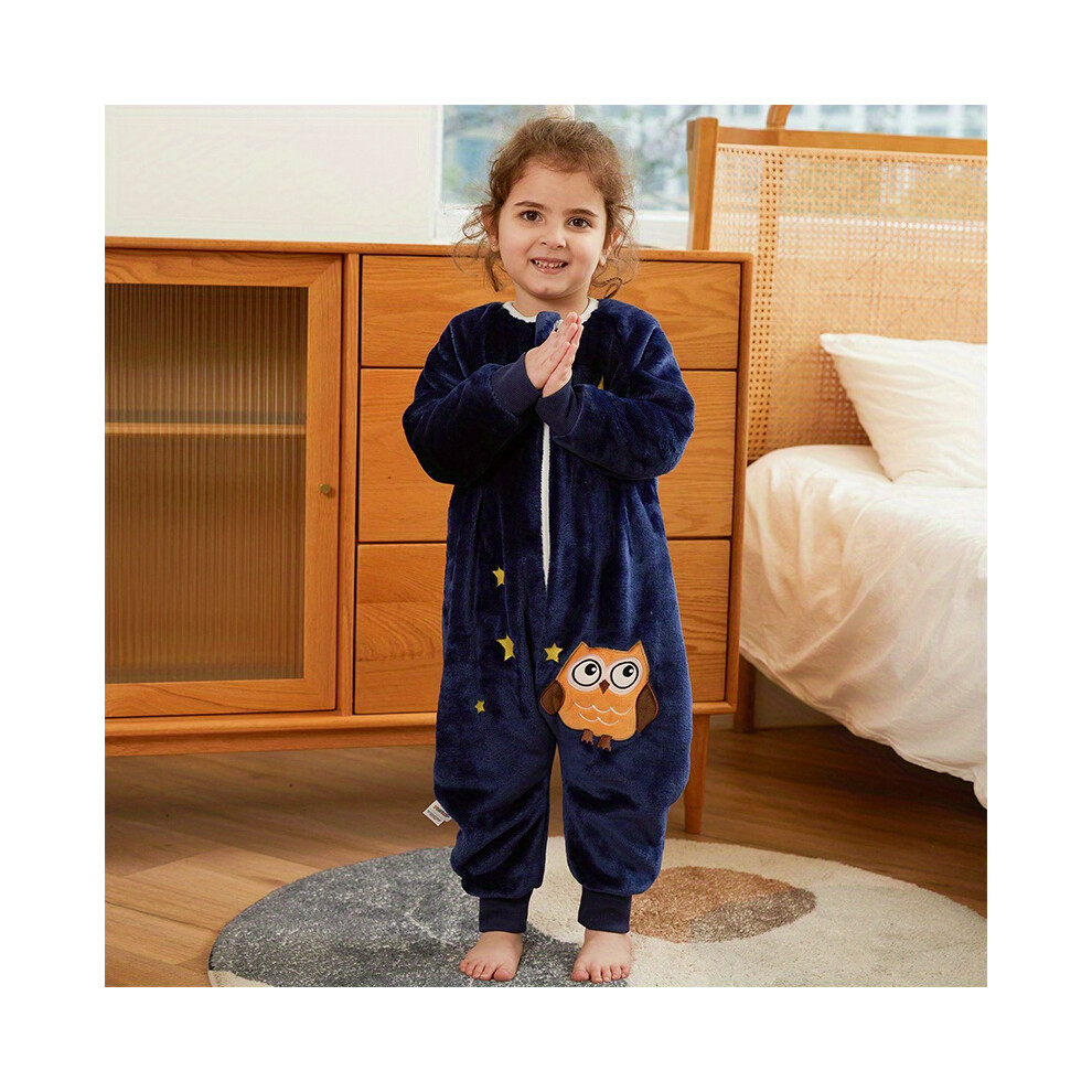 (90) Flannel Baby Spring And Autumn Children's Anti-Kick Quilt, Constant Temperature New One-Piece Sleeping Bag Srj Star