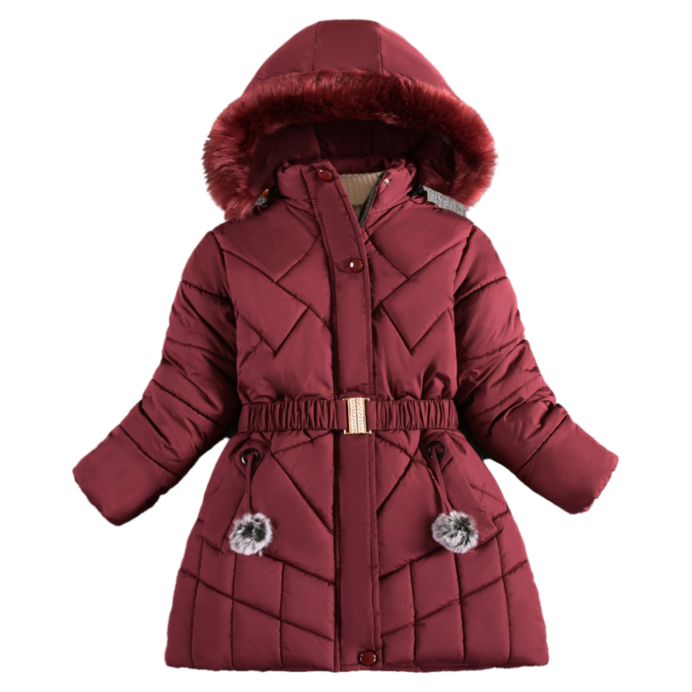 Xcsgsra (Burgundy, 9-10Years) Kids Girls Fur Coat Padded Winter Hooded Jacket Uk Red,Not,Specified
